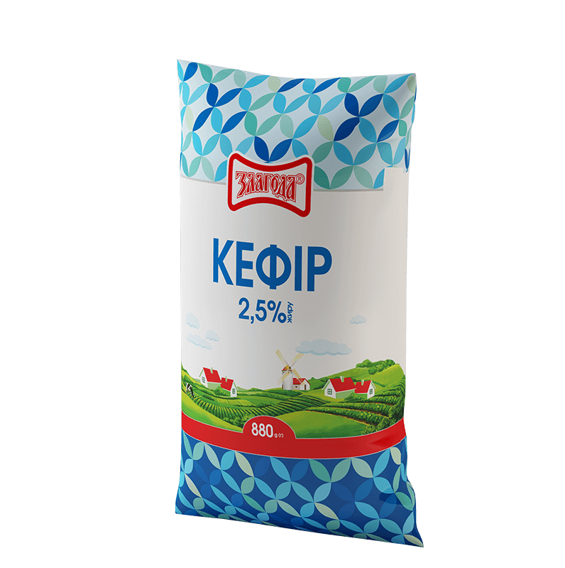 Кефір 2,5% 880гр Злагода